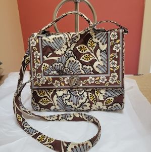 VERA BRADLEY // Vintage Slate Blooms Julia Satchel Shoulder Bag